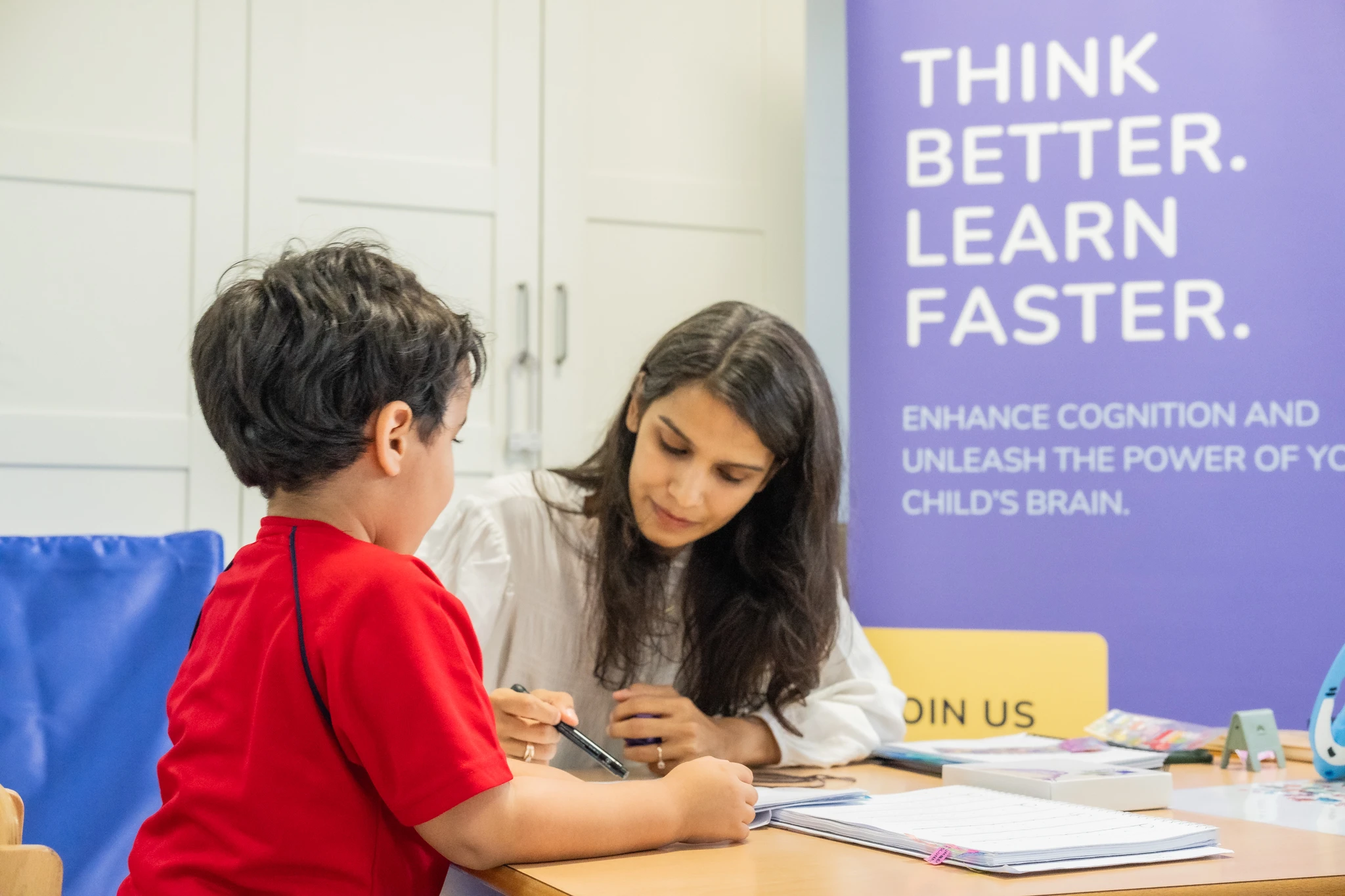 A young student participating in a cognitive development session at gulfmarine brain accelerator center.